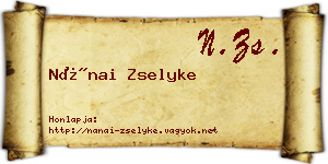 Nánai Zselyke névjegykártya